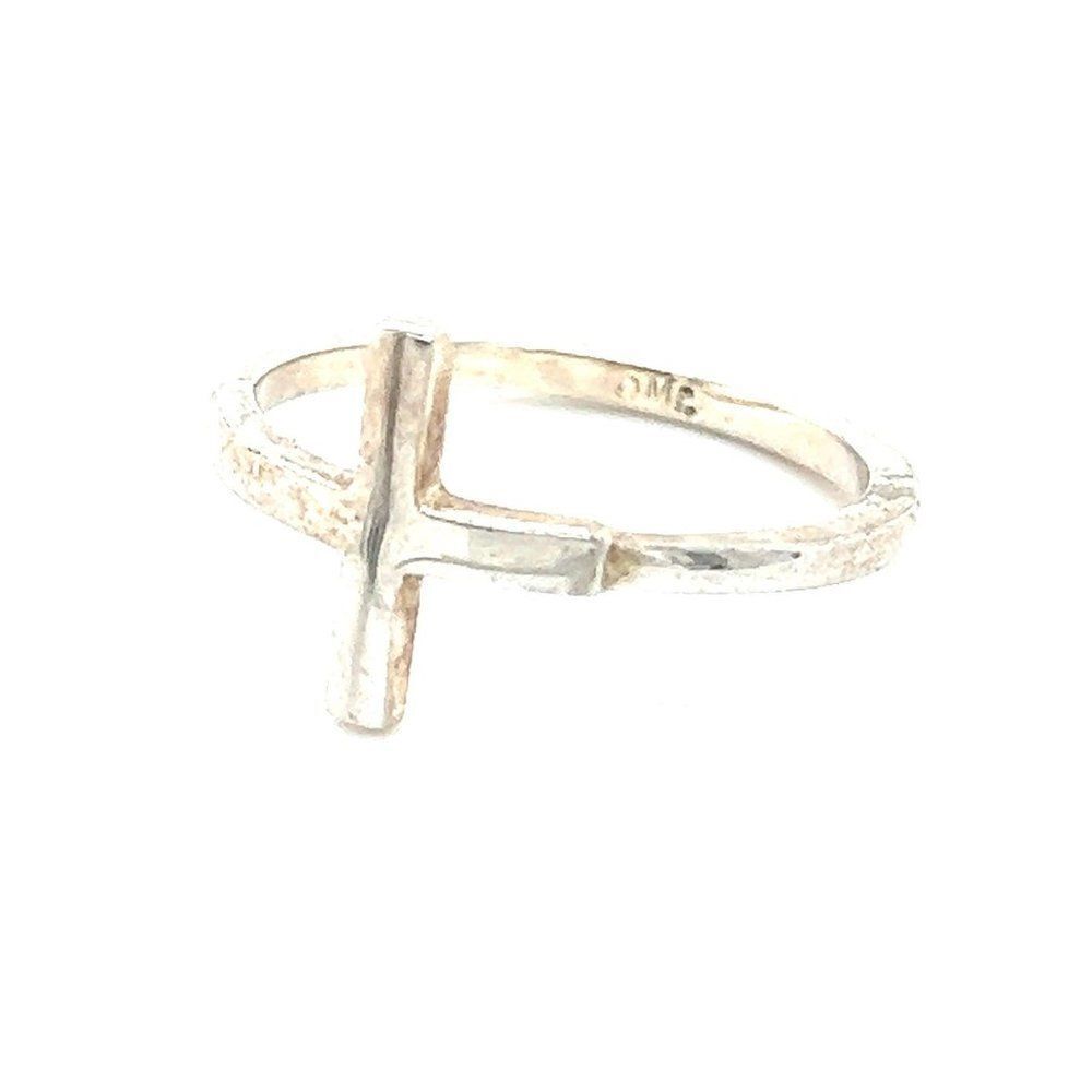 Sterling Sideways Cross Ring‎ - Picture 3 of 6